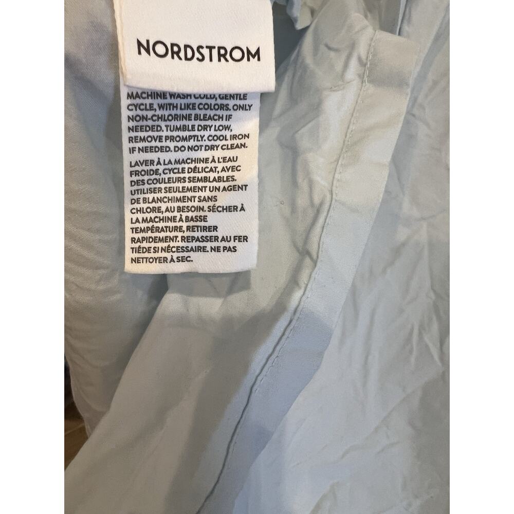 Nordstrom Flat Sheer Full Size 100% Cotton Muted Light Blue